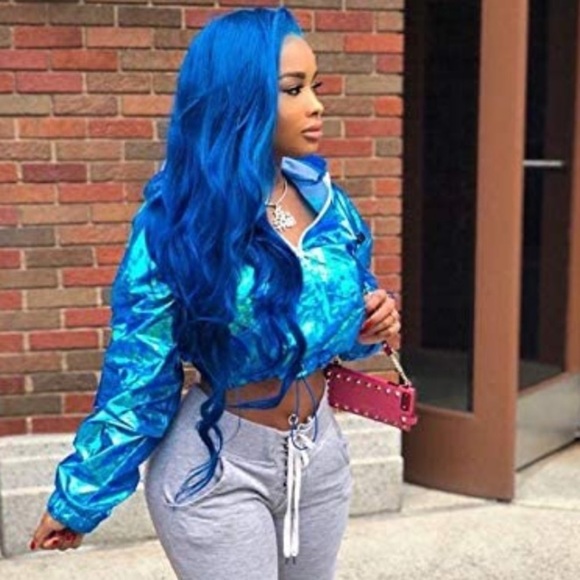 💫22” BLUE BODY WAVY LACE FRONT WIG *NEW*